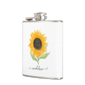 Minimale rustikale Sonnenblume personalisierter Na Flachmann (Links)