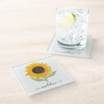 Minimale rustikale Sonnenblume personalisierter Na