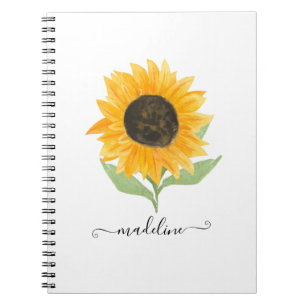 Minimale rustikale Sonnenblume personalisierter Na Notizblock