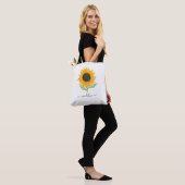 Minimale rustikale Sonnenblume Personalisierter Na Tasche (Am Model)