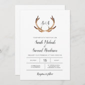 Minimale Rustikale Wasserfarbenhochzeit Einladung (Vorne/Hinten)