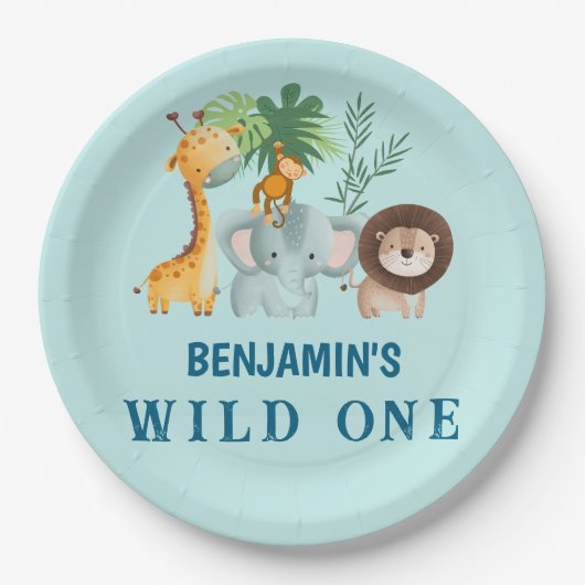 Minimale Safari Wild One Geburtstagsfeier  Pappteller (Vorderseite)