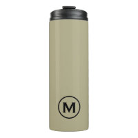 Minimale Sage Green Black Monogram Travel Mug