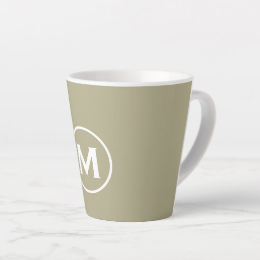 Minimale Sage Green Classic Monogramm Milchtasse (Rechte Ecke)