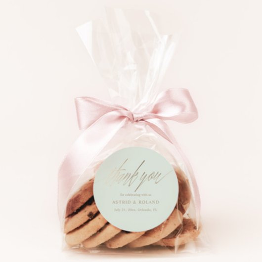 Minimale Sage Green & Imitats Gold Gastgeschenk Ho Runder Aufkleber