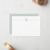 Minimale Sage Green Monogram Note Card Stationery Mitteilungskarte (Vorderseite/Rückseite Beispiel)
