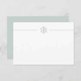 Minimale Sage Green Monogram Note Card Stationery Mitteilungskarte