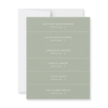 Minimale Sage Green Wedding Place Name Card