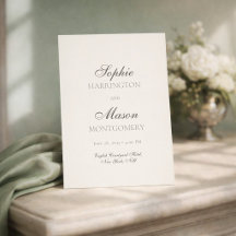 Minimale Sage Hochzeits-Einladung