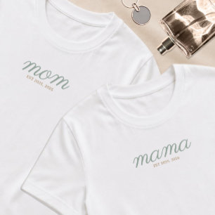 Minimale Sage-Script-Schrift & Gold-Mom-Etabliert T-Shirt