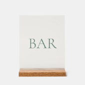 Minimale Salbeigrüne Bar Acrylschild (Vorderseite)