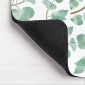 Minimale Salbeigrüne Blätter Wasserfarbenmuster Mousepad (Ecke)