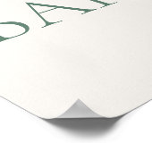 Minimale Salbeigrüne Hochzeitsbar-Schilder Poster (Ecke)