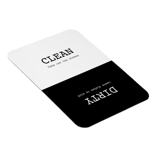 Minimale saubere Geschirr Erinnerung Schwarz-weiß Magnet (Rechte Seite)