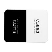 Minimale saubere Geschirr Erinnerung Schwarz-weiß Magnet (Horizontal)