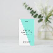 Minimale saubere helle aquamarine visitenkarte (Stehend Vorderseite)