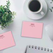 Minimale Saubere Initialen Rosa Burgundy Post-it Klebezettel