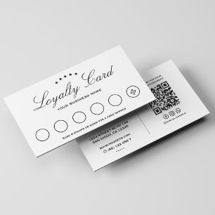 Minimale saubere weiße Loyalty Punch Termin Visitenkarte