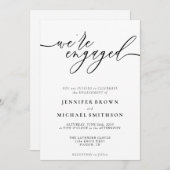 Minimale Sauberkeit Einfache moderne verlobte Unte Einladung (Vorne/Hinten)