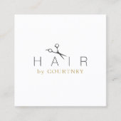 Minimale Sauberkeit Elegant Weißhaarstiel Quadratische Visitenkarte (Vorderseite)