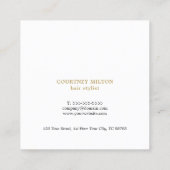Minimale Sauberkeit Elegant Weißhaarstiel Quadratische Visitenkarte (Rückseite)