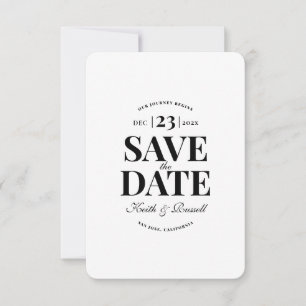 Minimale Sauberkeit Save the Date Hochzeitsweiß Einladung