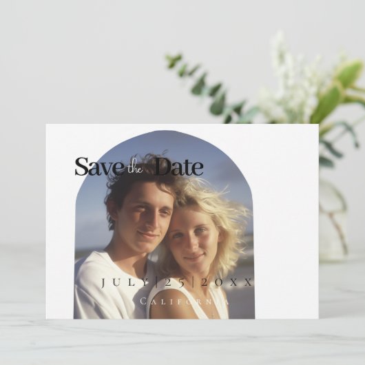Minimale Save the Date-Karte Date (Stehend Vorderseite)
