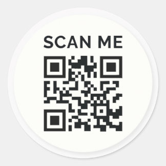 Minimale Scanne-mich-QR-Code-Aufkleber Runder Aufkleber