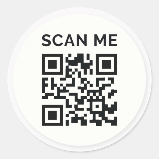 Minimale Scanne-mich-QR-Code-Aufkleber Runder Aufkleber (Vorderseite)