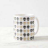 Minimale Schädelmuster Kaffeetasse (VorderseiteRechts)