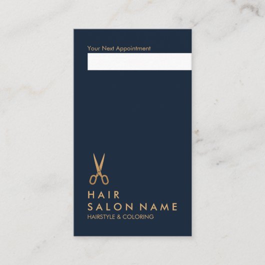 Minimale Schere-Haar-Stylist-Vertikale-Verabredung Visitenkarte (Vorderseite)