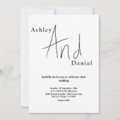 Minimale schick Schwarz-Weiß-Kalligrafie-Hochzeit Einladung (Vorderseite)