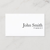 Minimale Schlichte White Pianist Business Card Visitenkarte (Vorderseite)