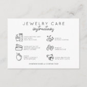 Minimale Schmuckpflege-Anleitung für das Unternehm Begleitkarte (Vorderseite)