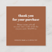 Minimale Schmuckpflege Danke Business Terracotta Begleitkarte (Rückseite)