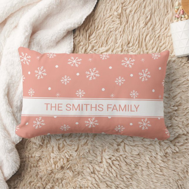 Minimale Schneeflocken Muster Personalisiert Lendenkissen (Decke)