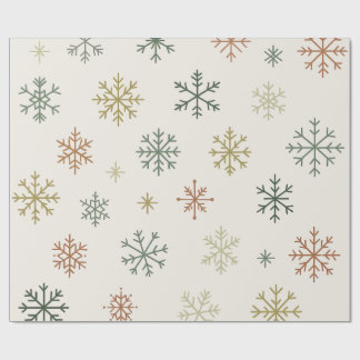 Minimale Schneeflocken-Nahtlos-Muster Geschenkpapier