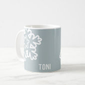 Minimale Schneeflocken-Tasse Kaffeetasse (Vorderseite Links)
