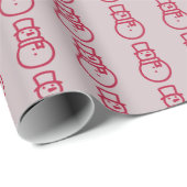 Minimale Schneemann-Muster Winterurlaubsdesign Geschenkpapier (Rolleneckpunkt)