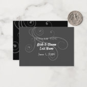 Minimale Schnörkel Hochzeit Dankeschön Karte (Vorderseite/Rückseite Beispiel)