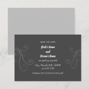 Minimale Schnörkel Save the Date Einladung