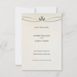 Minimale Schottische Distel Save-the-Date-Karte Save The Date
