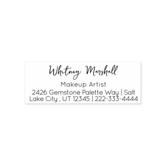Minimale Schrift-Adresse des Makeup-Studios Permastempel (Design)