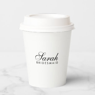 Minimale Schrift Brautjungfer Kaffeepapierbecher Pappbecher