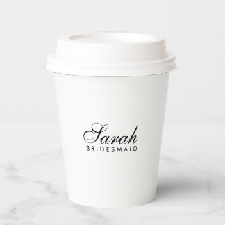 Minimale Schrift Brautjungfer Kaffeepapierbecher Pappbecher