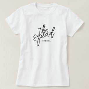 Minimale Schrift Brautjungfer The Squad Custom T-Shirt