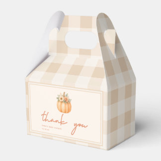 Minimale Schrift Herbst-Kürbis-Baby-Party Dankesch Geschenkschachtel