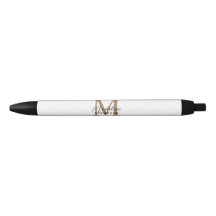 Minimale Schrift Kalligrafie Gold Monogramm Weiß