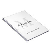 Minimale Schrift Kalligrafie Schwarz Weiß Monogram Notizblock (Rechte Seite)