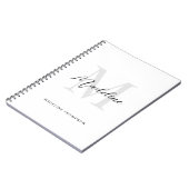 Minimale Schrift Kalligrafie Schwarz Weiß Monogram Notizblock (Linke Seite)